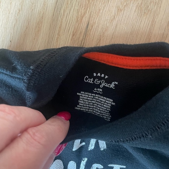 Cat & Jack Black and Orange Baby Top - Picture 2 of 4